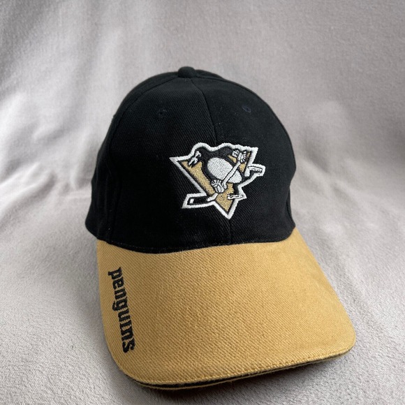 Pittsburgh Penguins Hat Mens One Size Black Strapback Cap NHL Hockey Embroidered - Picture 1 of 10